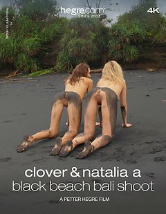 Clover und Natalia A - Shooting an einem schwarzen Strand auf Bali
