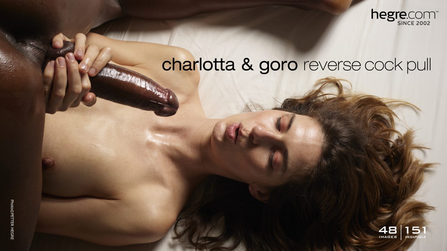 Charlotta and Goro reverse cock pull